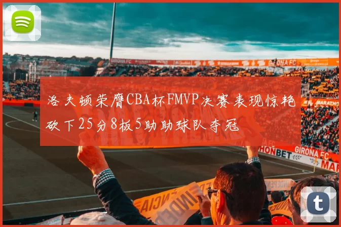 洛夫顿荣膺CBA杯FMVP决赛表现惊艳砍下25分8板5助助球队夺冠